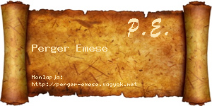Perger Emese névjegykártya